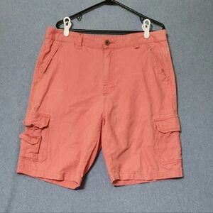 Paradise Collection pink linen blend cargo shorts. Size 36